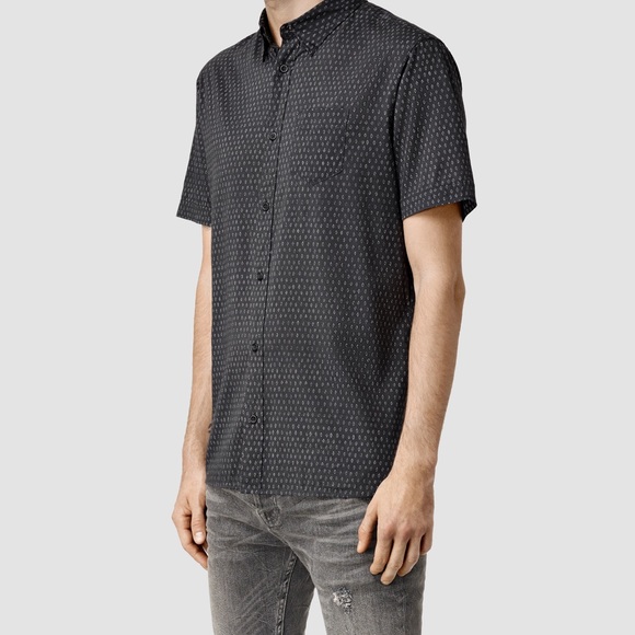 All Saints Other - AllSaints Men's Black Chapter Short Sleeve Shirt L